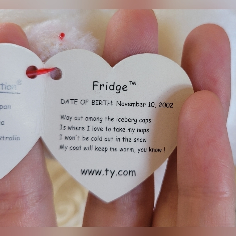 Ty Beanie Baby "Fridge" The Polar Bear Plush - Picture 4 of 9